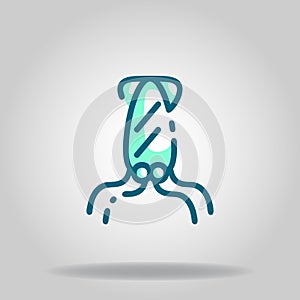 Squid icon or logo in  twotone