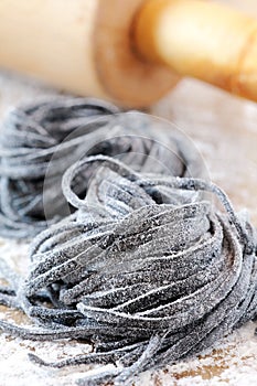 Squid ink pasta photo