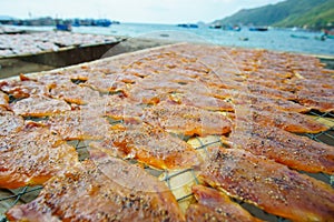 Squid lay on net, Dried Squid