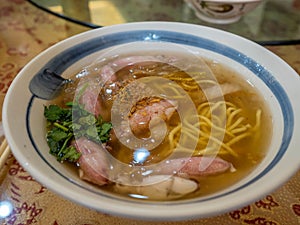 Squid noodle in fish soup, Taiwanese style