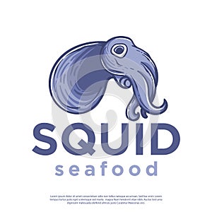 Squid or octopus character vector logo