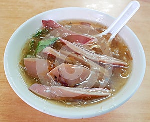 Squid potage soup closeup