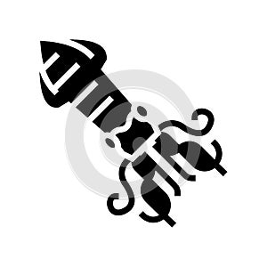 squid seafood glyph icon vector illustration