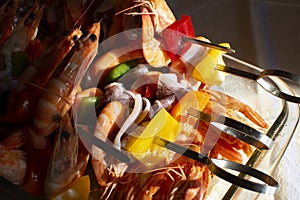 Squid and Shrimp Kebabs to Grill