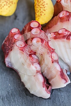 Squid Tentacle Sashimi served with Sliced Radish