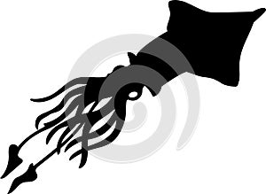 squid vector silhouette black