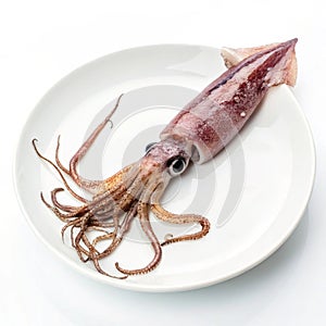 Squid Yan Suo isolated on white background photo