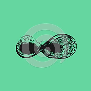 Squield infinity symbol vector illustration