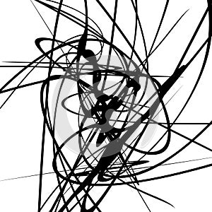 Squiggle dynamic lines. Curvy lines geometric monochrome illustr