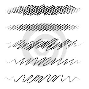 Squiggle / squiggly wavy line stripe set of 5 photo