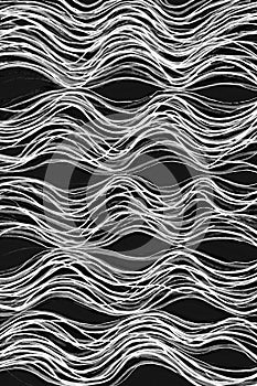 Squiggly wavey lines on a black background.