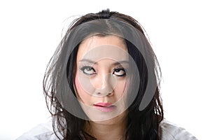 Squint eyed crazy woman