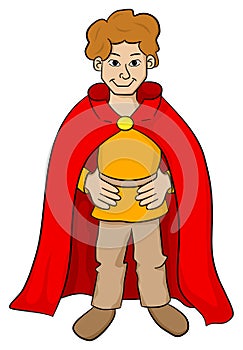 Squire with red cape