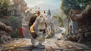 Squirrel With Backpacks: A Photo-realistic Villagecore Animation In 32k Uhd