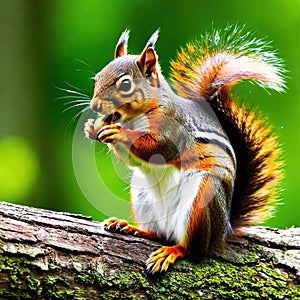 squirrel on a beautiful ures and backgrounds