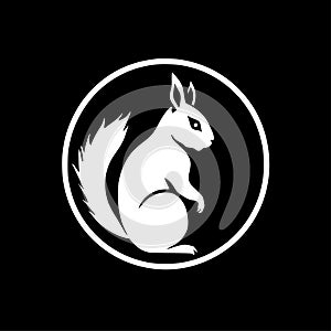 Squirrel - black and white vector illustration