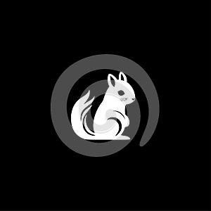 Squirrel - black and white vector illustration photo