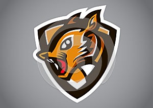 Squirrel brown shield logo vector