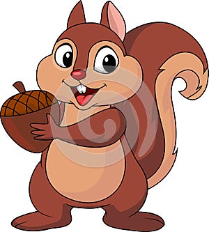 Squirrel cartoon with nut