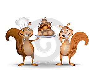 Squirrel Chef With Nuts