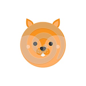 Squirrel cute round vector illustration icon