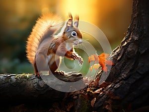 Squirrel eagerly reaching for what she want most