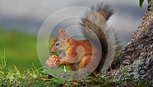 Squirrel Eating Fruit