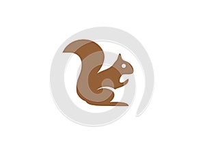 Squirrel eating walnuts almonds for logo design