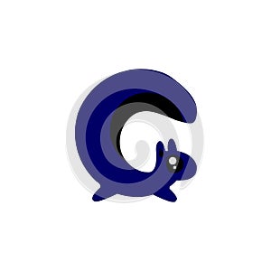 Squirrel flat logo design vector