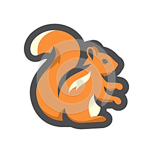 Squirrel forest rodent Vector icon Cartoon illustration