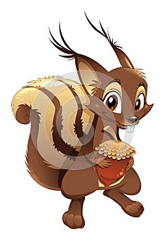 Squirrel, funny cartoon character