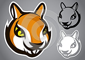 Squirrel head brown logo vector emblem