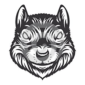 squirrel head design lineart. Farm Animal. squirrel logos or icons. vector illustration