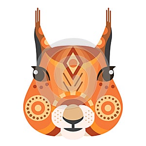 Squirrel Head Logo. Vector decorative Emblem.