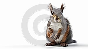 Squirrel on isolated white background