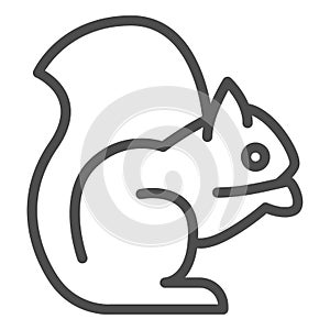 Squirrel line icon. Sitting forest animal, simple silhouette. Animals vector design concept, outline style pictogram on
