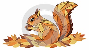 A squirrel in a low poly, geometric art style vector, vector design Generative AI