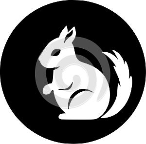 Squirrel - minimalist and flat logo - vector illustration