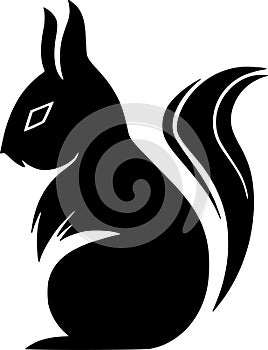 Squirrel - minimalist and flat logo - vector illustration
