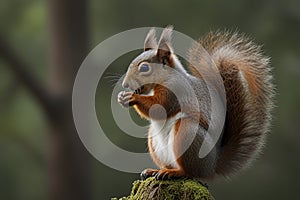 Squirrel perched on a tree branch