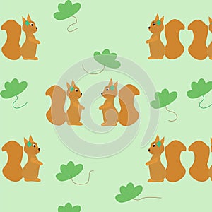 Squirrel printed pattern vector illustration