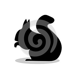 Squirrel rodent mammal black silhouette animal