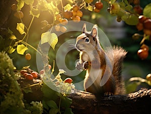 squirrel on a tree  Made With Generative AI illustration