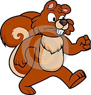 Squirrel walking somewhere vector cartoon