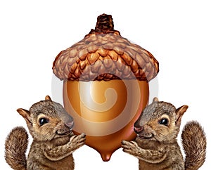 Squirrels Holding An Acorn