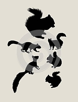 Squirrels Silhouettes