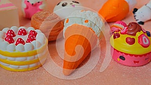 Squishy dessert toy plush background