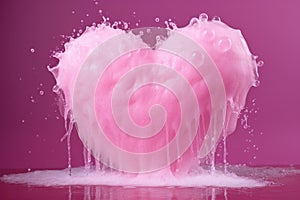 Squishy Pink heart foam. Generate Ai