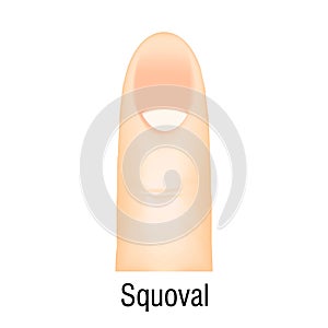 Squoval nail manicure icon cartoon vector. Polish fashion