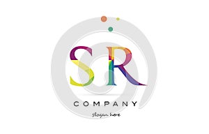sr s r creative rainbow colors alphabet letter logo icon